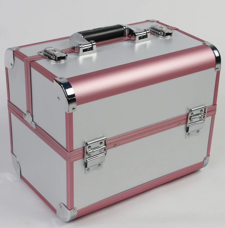 Большой Размеры бело розовый цвет 3 слоя Профессиональный косметический чехол