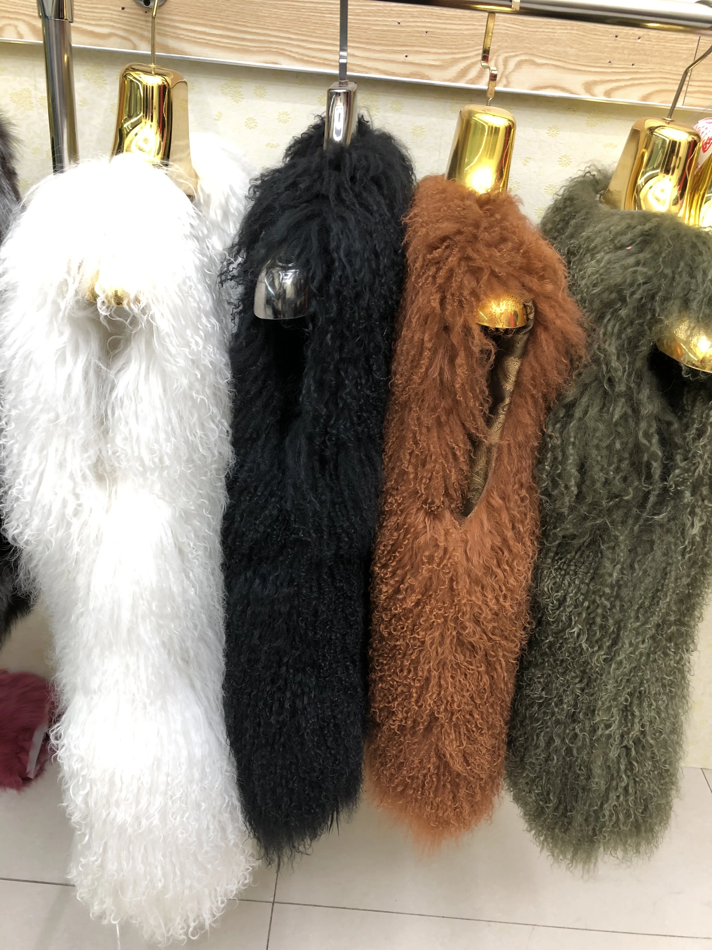 Женская Осенняя пляжная шерстяная шуба из 100% натурального меха Золотая шелковая