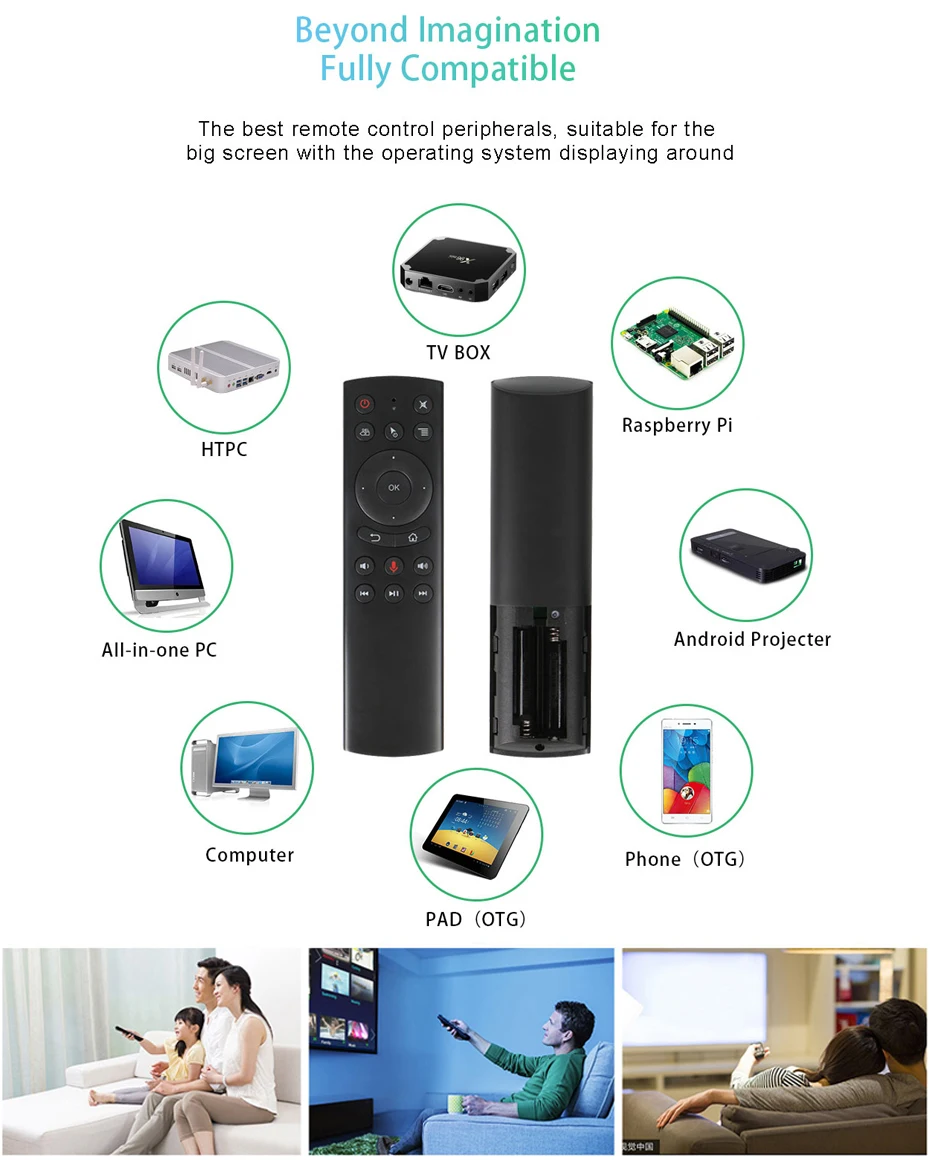AVATTO G20 Voice Air Mouse with 2.4GHz Wireless Microphone Remote Control with IR Learning 6-axis Gyroscope for Android Box