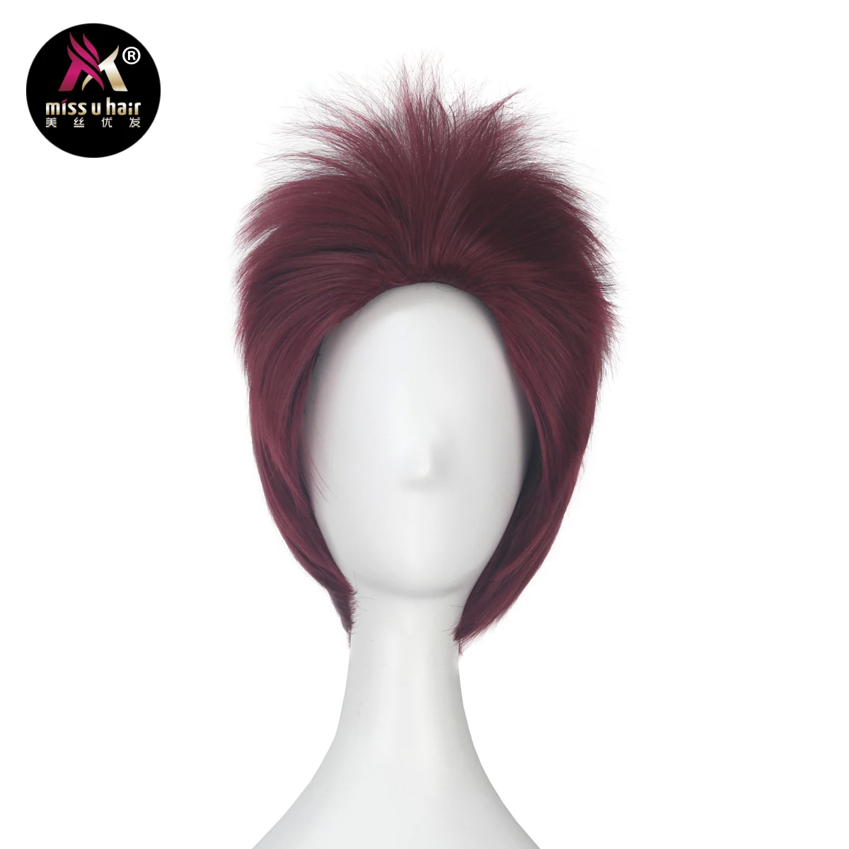 

Miss U Hair Synthetic Short Straight Burgundy Wig Unisex Movie Halloween Cosplay Costume Party Hair