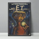 E.T. С рисунком внеземных обитателей пленка комиксов фильм, рисунок на холсте Плакаты принты настенные картины для Гостиная домашний декор Куадрос