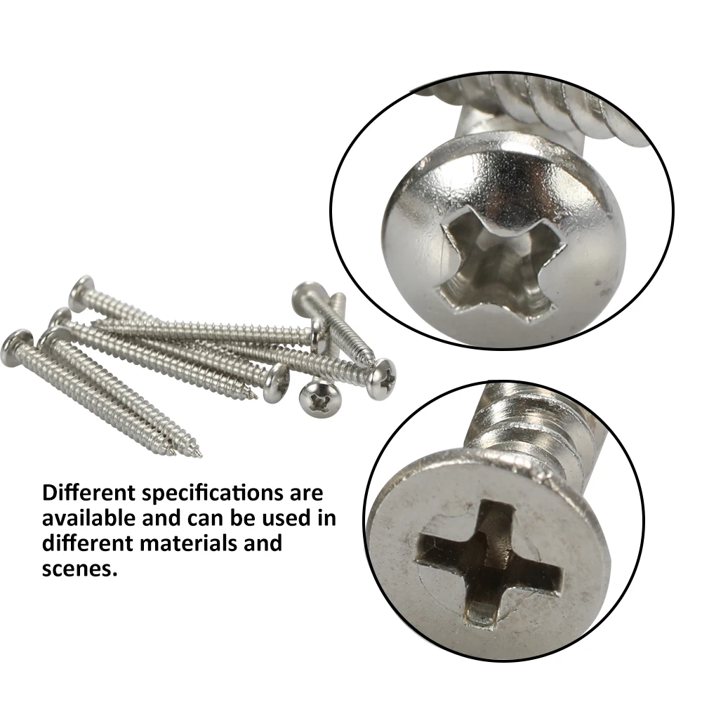 

New 570pcs Stainless Steel Cross Round Flat Cap Self Tapping Screws Assortment Kit Anti-corrosion Anti-rust With organizer case