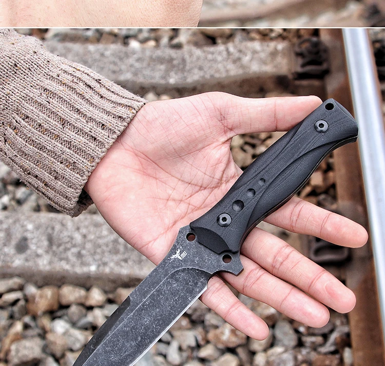 LENGREN открытый D2steel прямое лезвие G10Handle инструмент для выживания в природе тактические ножи для охоты североамериканский охотничий нож