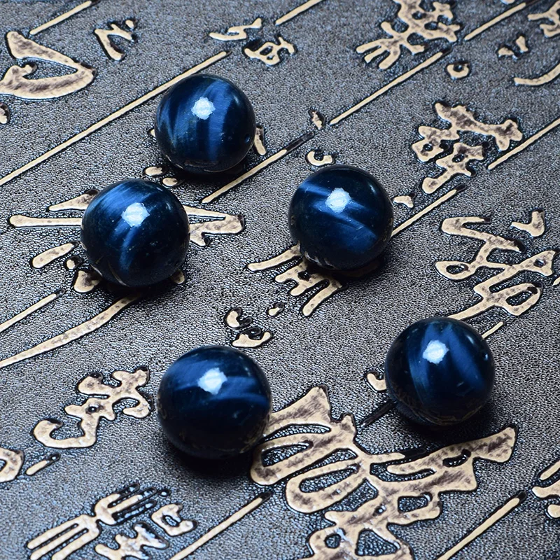 Натуральный Синий тигровый глаз браслет для мужчин и женщин Круглый с бусинами