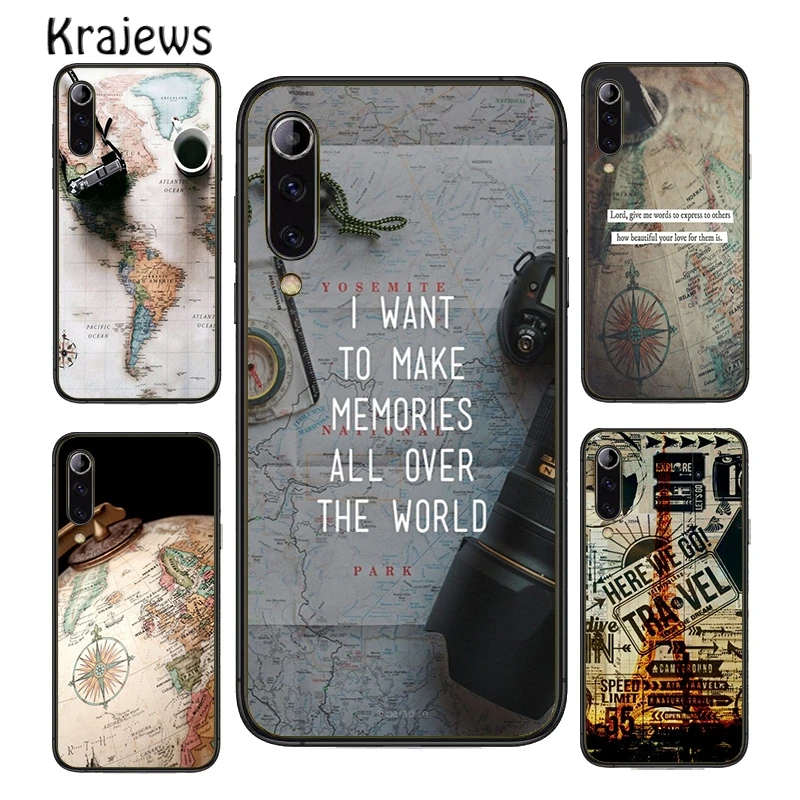 Krajews карта мира путешествия Go цитаты чехол для телефона Huawei P10 P20 P30 P40 Mate 10 20 30 40 Pro