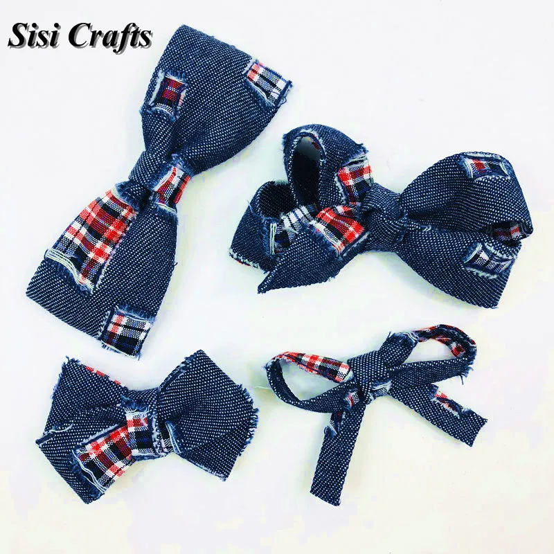Sisi Crafts Tape Blue Denim Jeans Ribbon Hollow Shapes Ripped Plaid Riband Bias Trim Layering DIY Hair Bow Tie Collar Materia 1M | Дом и сад
