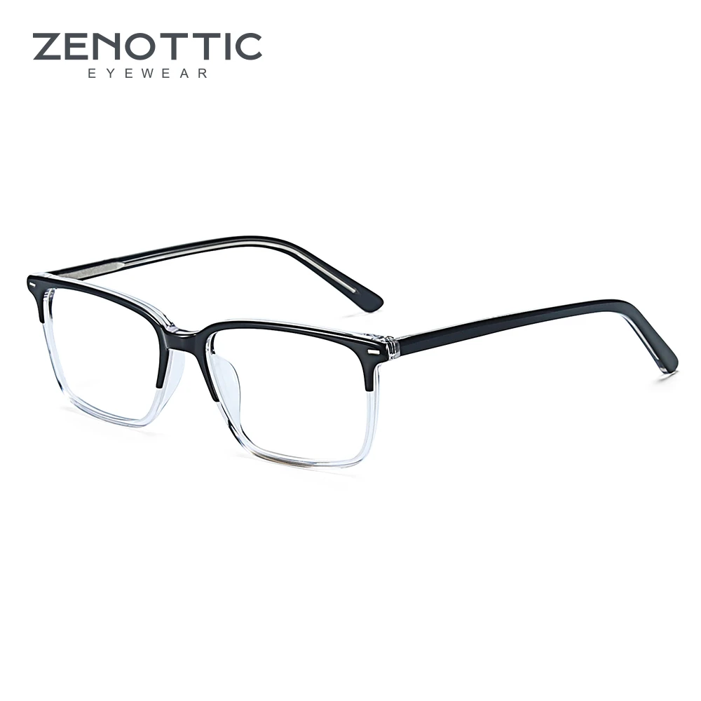 ZENOTTIC, мужские очки, оправа, квадратная, близорукость, дальнозоркость, очки, ацетат, оправа, очки, Корея,, очки BT2012 - Цвет оправы: C002