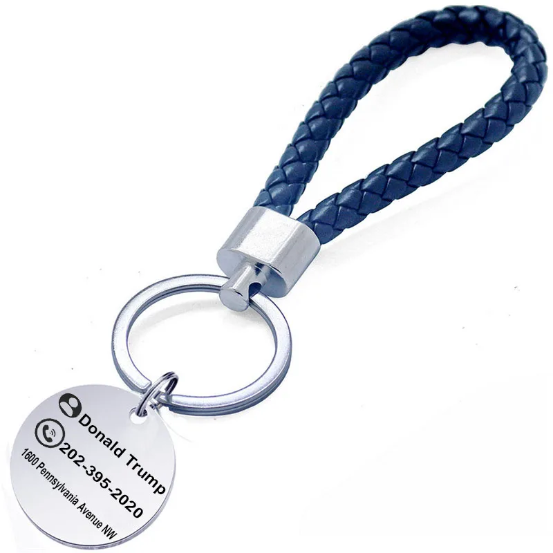 Ручной штампованный заказной диск брелок из нержавеющей стали анти-потерянный