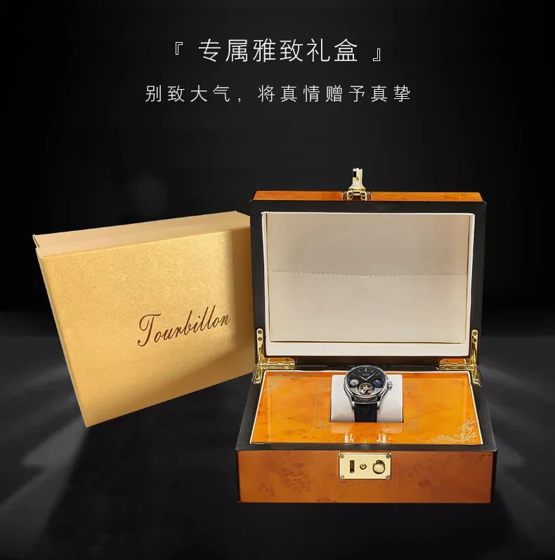 

Tourbillon Watch Multifunctional Automatic Mechanical Moon Phase Display Sapphire Mirror Brand Luxury Top Gift Tourbillon Clock