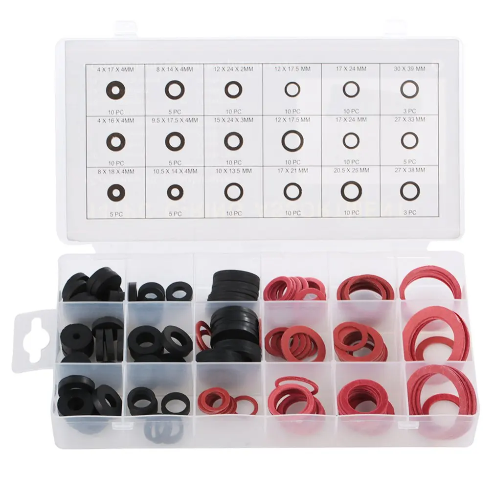 

141Pcs/set Sanitary Washer O-Ring Flat Seal Sanitary Seal Rubber Washer Corrosion Resistance Plumbing Ring Gaskets For Faucet