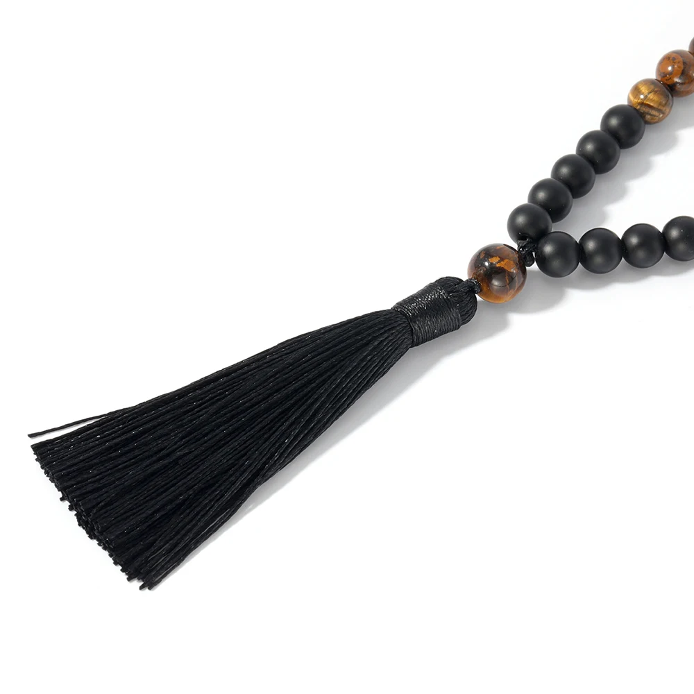 Ожерелье из бисера для молитвы OAIITE 108 ожерелья натурального желтого тигрового