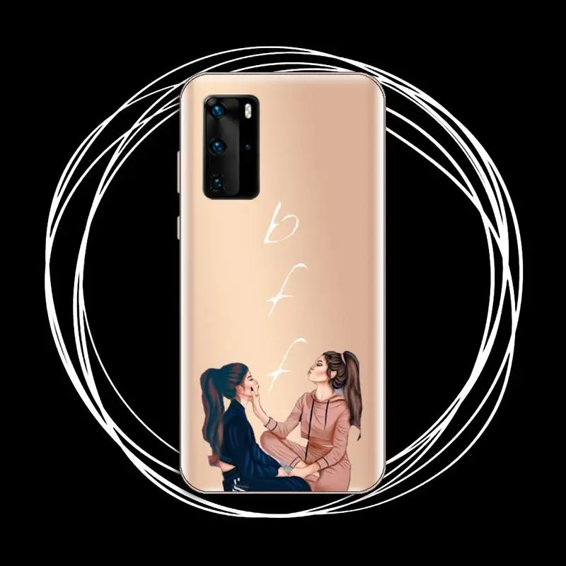 

Girls Bff Best Friends Forever Phone Case Transparent for Huawei P honor 8 10i 20 30 40 smart 2019
