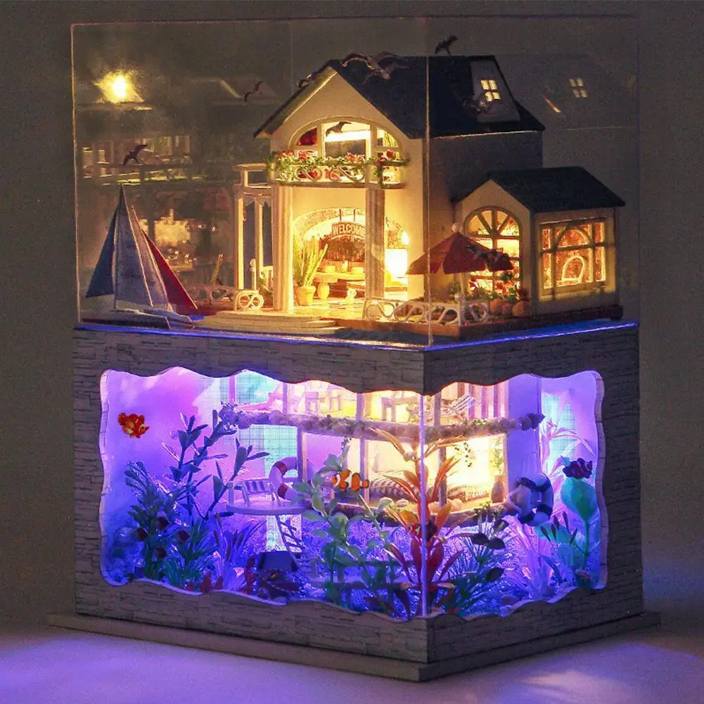 

Assemble Diy House Kit Children Miniature Furniture Toys Building Gifts New Children Year Adult With Christmas Manual Engli K2x0