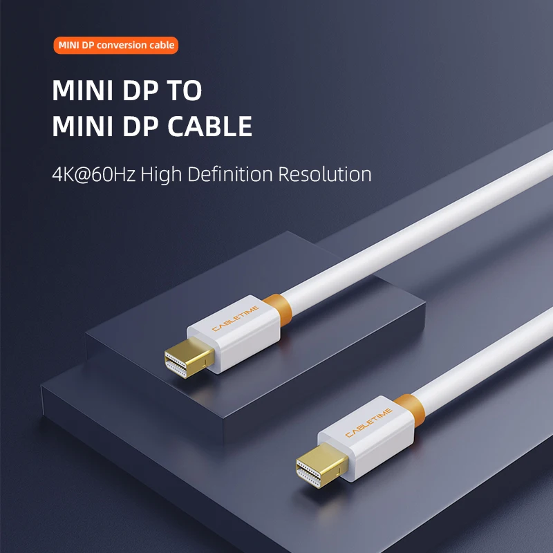 CABLETIME новый высококачественный Мини DP к Displayport Кабель dp адаптер для Macbook/Mac Lenovo Dell 4K
