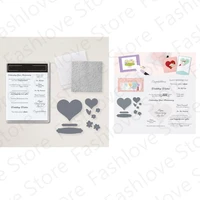 love happiness metal cutting dies and clear stamps for scrapbooking card album photo making crafts stencil 2022 new arrival