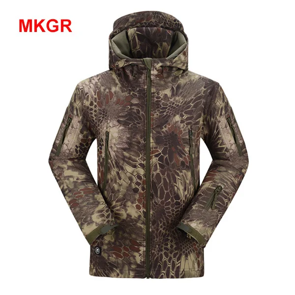 MKGR Men Outdoor TAD Jacket Waterproof Tactical Softshell Hooded Jacket Black Green Men Outdoor Jacket Waterproof TAD Coat Shark Skin - Цвет: MKGR