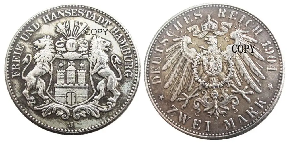

Копия посеребренных монет 1904 пробы, Германия