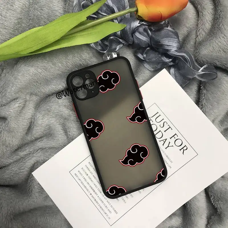 Чехол для телефона с аниме Akatsuki Cloud Icon IPhone 13 12 11 Pro Max Xs Xr X 7 8 Plus черный матовый
