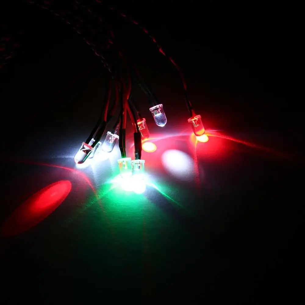 Multi-color RC огни 8 светодиодный комплект системы освещения Имитационные мигающие огни с блоком управления аксессуары для RC самолета вертолета - Цвет: Multi-color