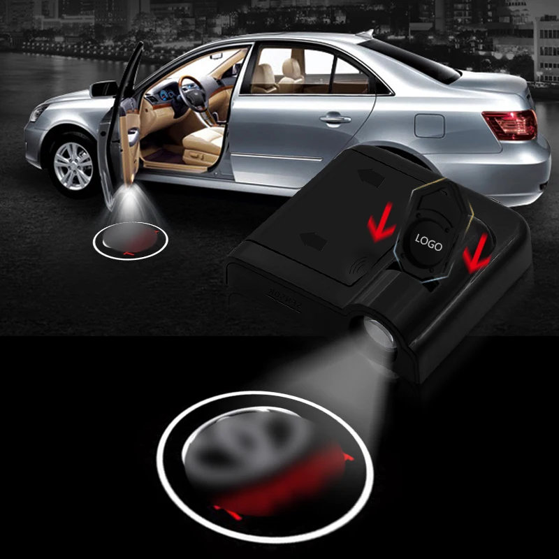 2 шт. беспроводной светодиодный Автомобильный Дверной лазерный проектор с