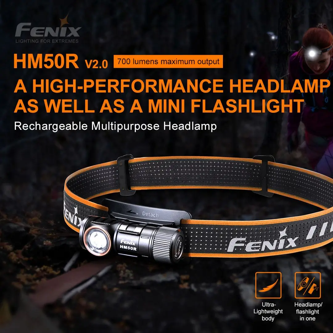 Многофункциональный компактный светодиодный фонарик Fenix HM50R V2.0 700 люмен с