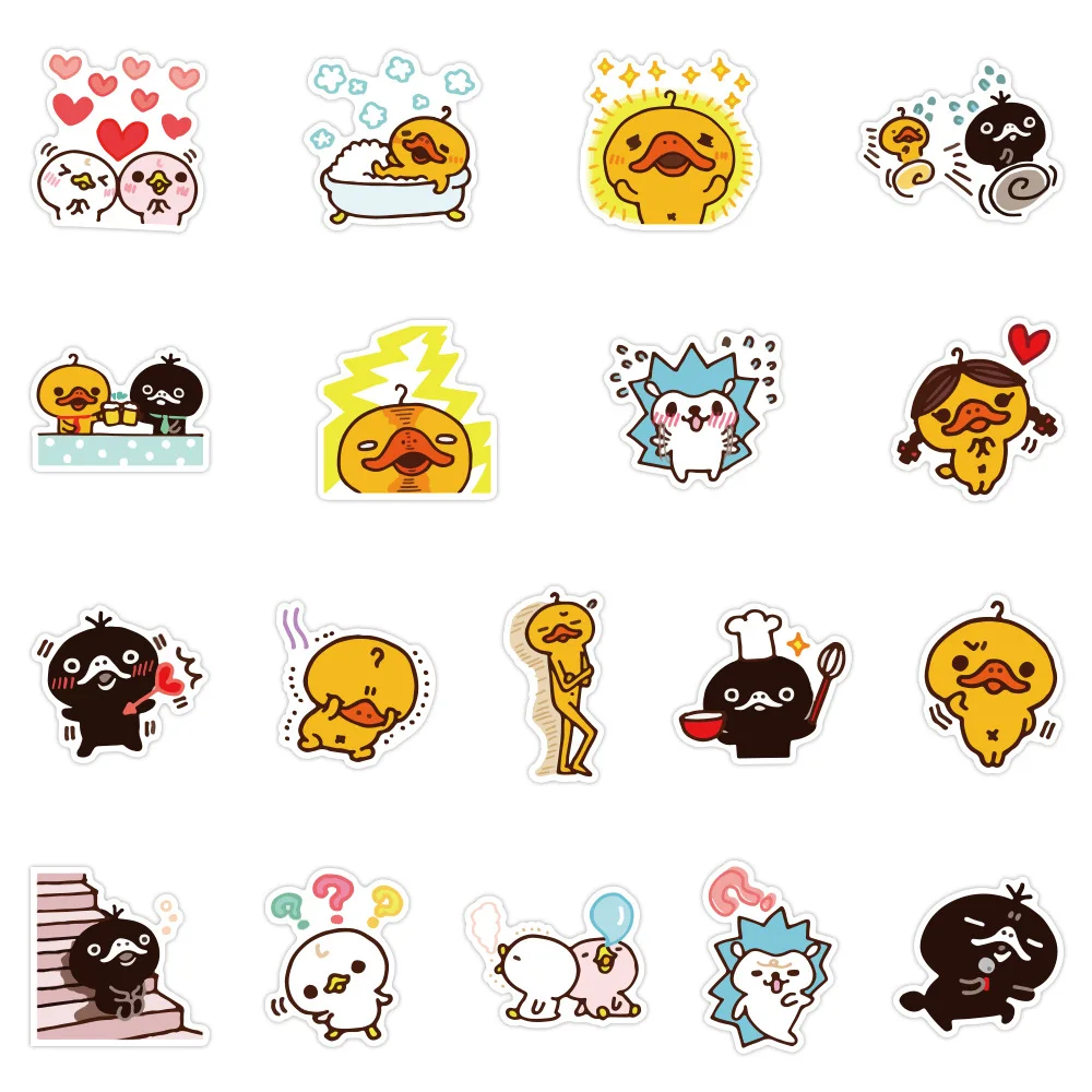 10/30/50 шт. Милая желтая утка наклейки с животными для ноутбука скейтборда