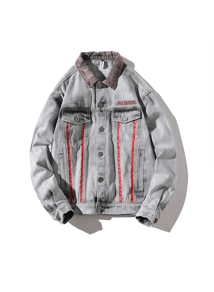 

new fashion Jacket Men's Hip Hop Cowboy Male Turn-down Collar Cotton