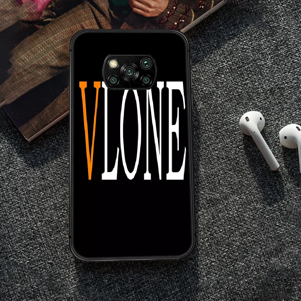 

American trend Vlone Phone case Cover Hull For Xiaomi Mi A2 A3 8 9 9T Note 10 Se Lite Pro black Cover Tpu Etui Trend Waterproof