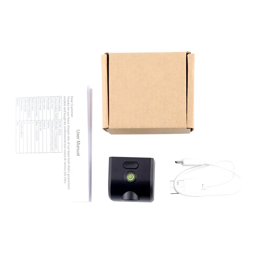 Mini Black Laser Level 360 Degree Cross Line Rotary Level Measuring Instruments 4 Lines 5 Points For Construction Tools