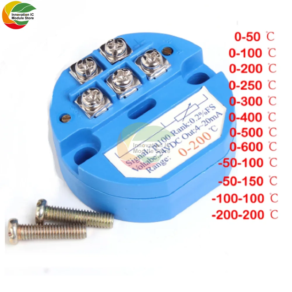 RTD PT100 Temperature Sensor Meter Transmitter Isolated Detector Module -200-200 Celsuis 0-600 4-20MA | Электронные компоненты