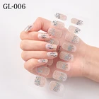 16 наконечниковлист блестящие серии блестящих наклеек для дизайна ногтей обертки для маникюра УФ-гель-лаком полная крышка модные Слайдеры для ногтей украшение