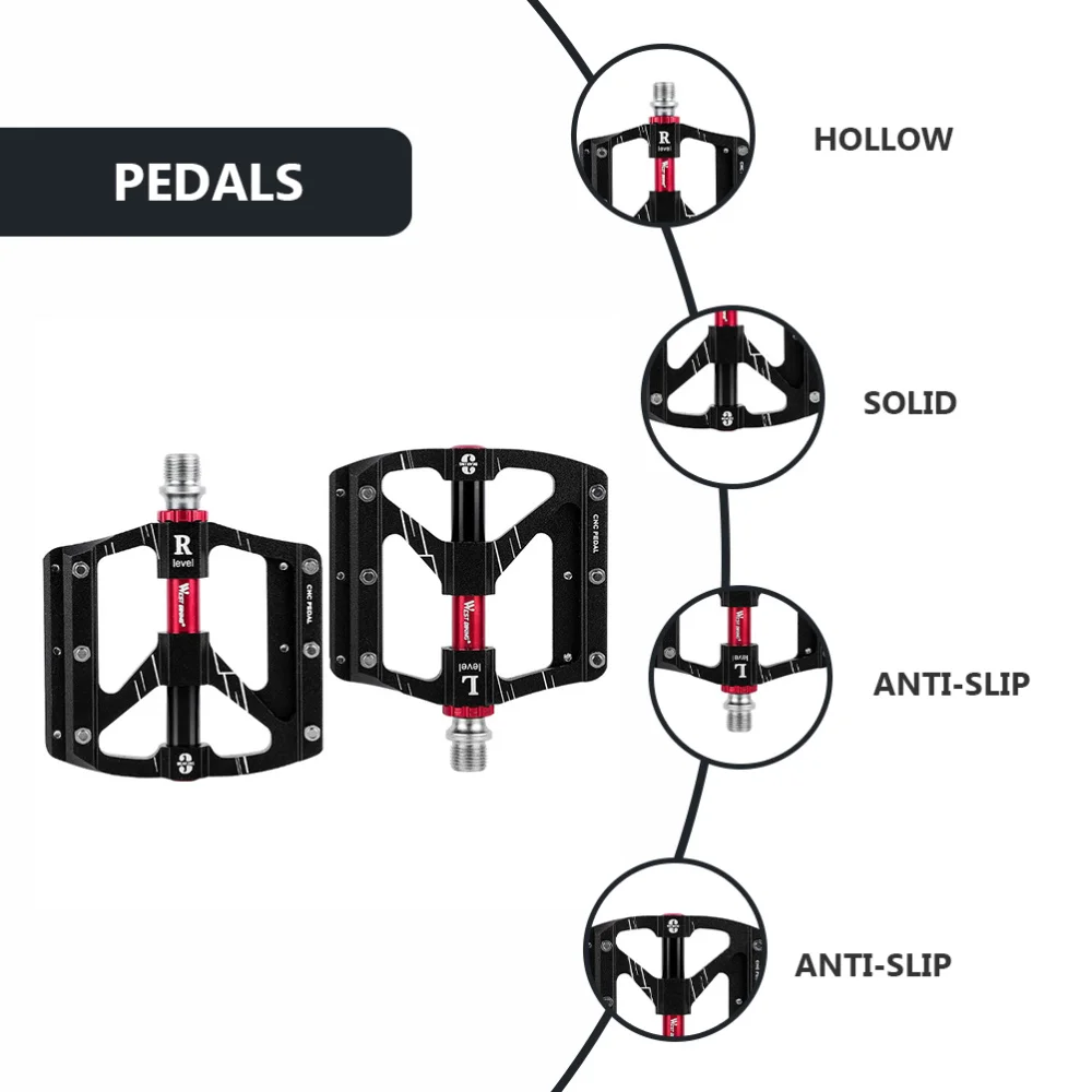 

1 Pair Bike Pedals Flat Nonslip Road Bike MTB Pedals Parts Accessories