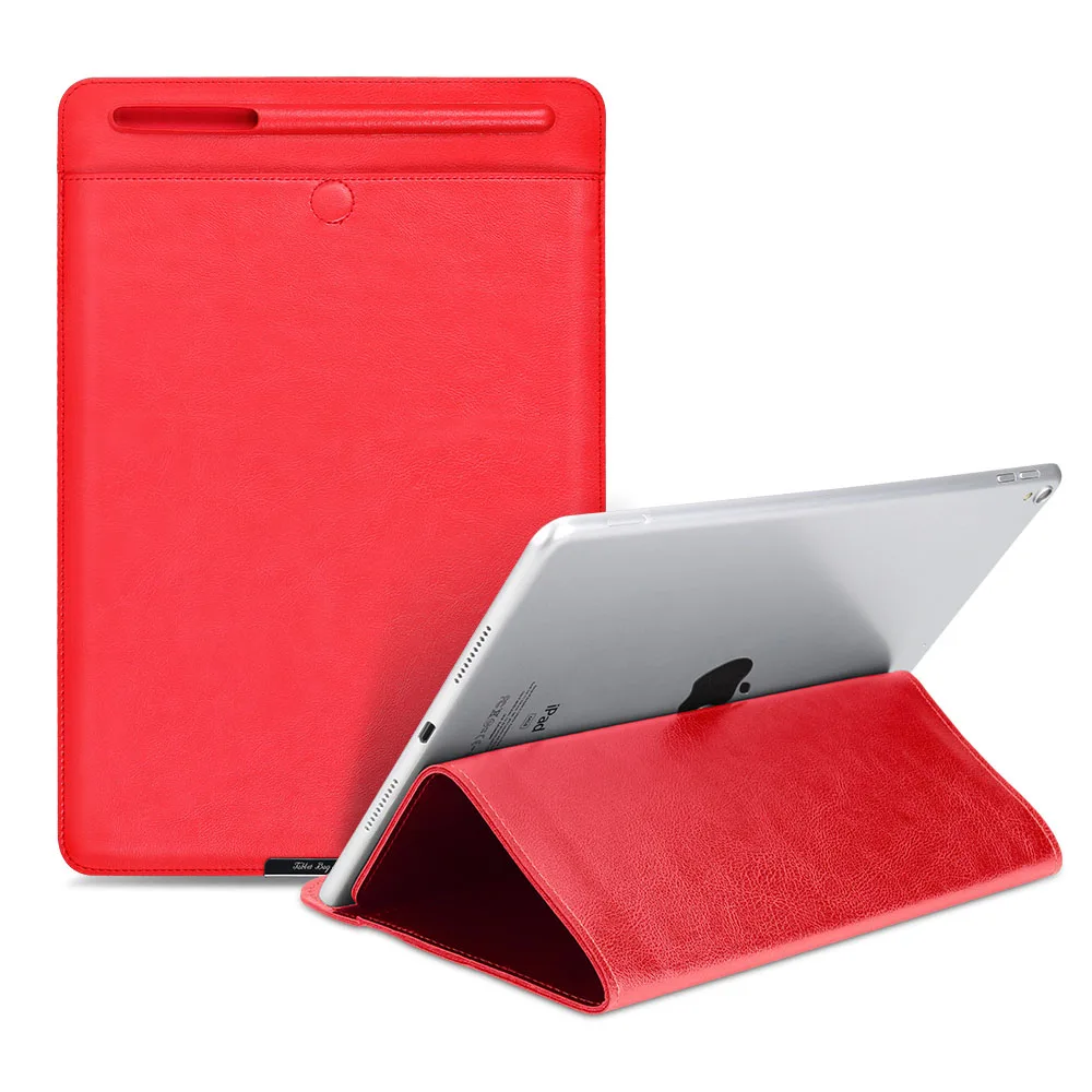 Полиуретановый чехол для ipad Pro 10,5, Сумка с карандашом, Чехол для ipad 9,7 Air 3 2 1 Pro 11, подставка для ipad 10,2 - Цвет: Red