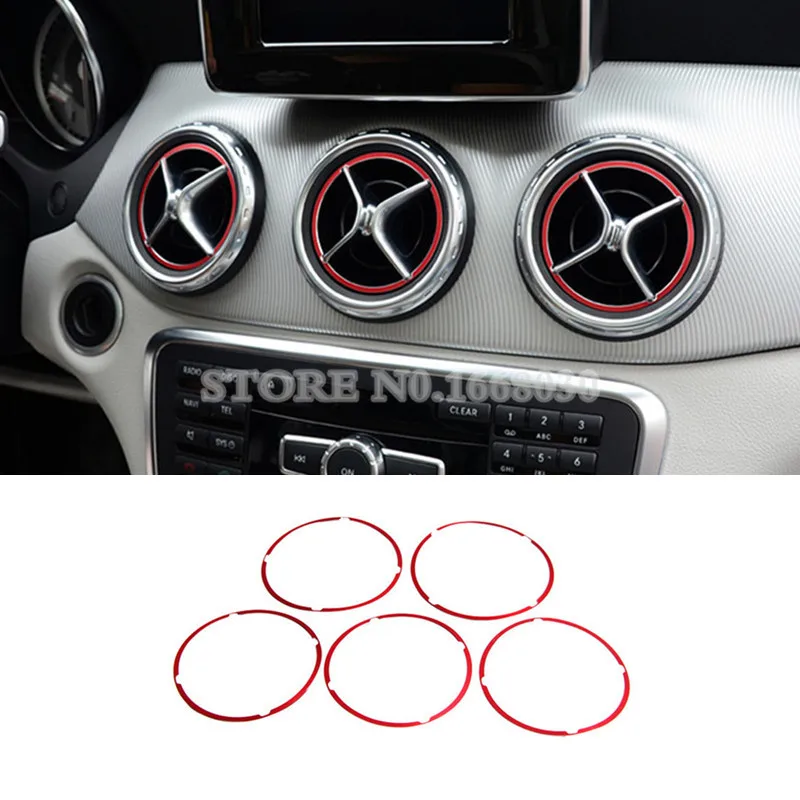 Красная внутренняя центральная консоль Крышка вентиляционного отверстия 5 шт.