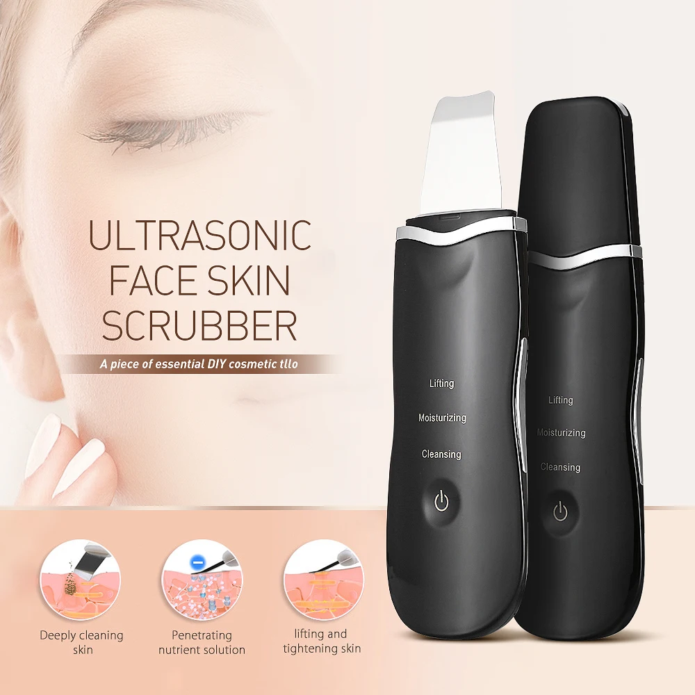 

Ultrasonic Face Cleaning Skin Scrubber Facial Cleaner Peeling Lifting Vibration Blackhead Removal Exfoliating Pore Cleaner Tools