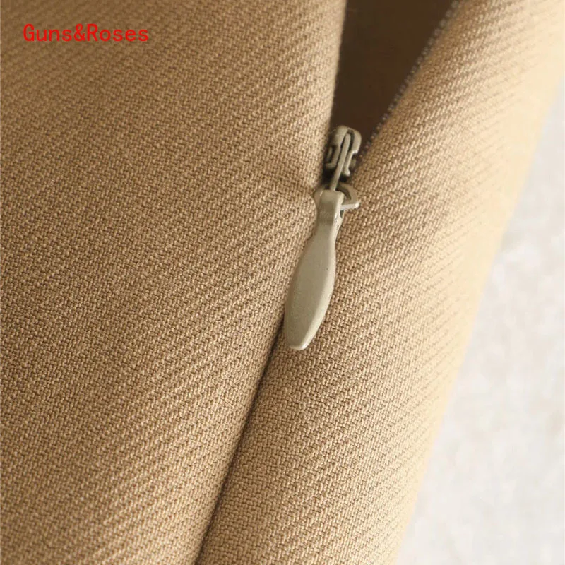 

Women Chic Fashion With Double Buttons Shorts Skirts Vintage High Waist Side Zipper Female Skort Mujer