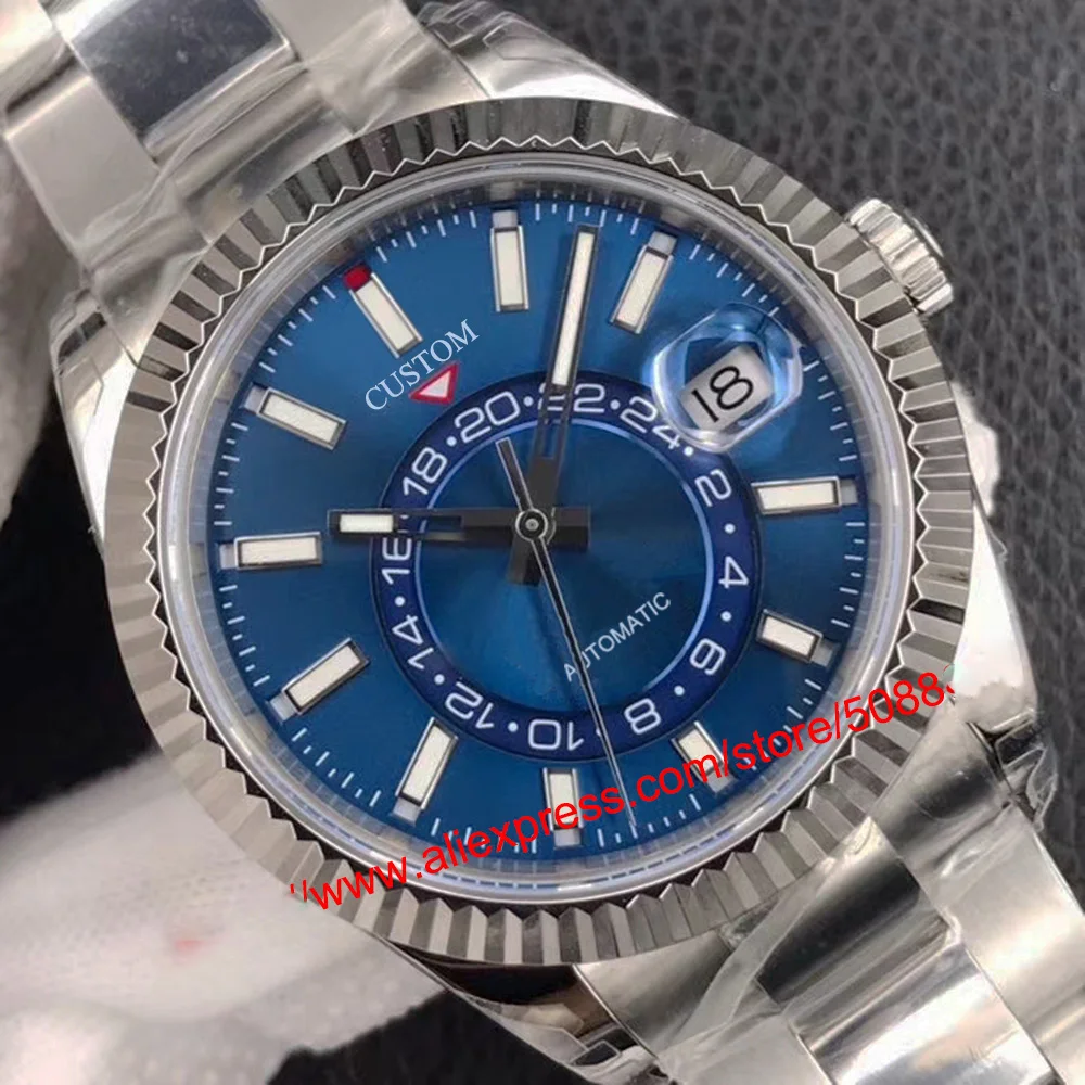 

Big brand men's watch 40mm automatic mechanical pearl mechanical watch men's 24-hour rotating bezel