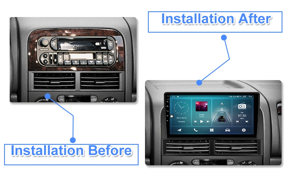 Автомобильный радиоприемник 9 дюймов IPS/QLED экран Android 12 видеоплеер с GPS-навигацией
