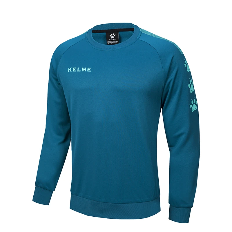KELME, мужская спортивная толстовка с вырезом лодочкой, большой размер, длинный рукав, Повседневная Толстовка, тренировочный свитер, 3891370 - Цвет: Blue
