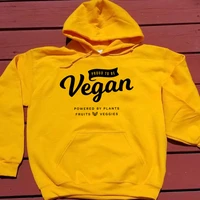 vegan shirt for women proud to be vegan women fashion cotton casual slogan quote pullovers hoodie party hipster street to m251
