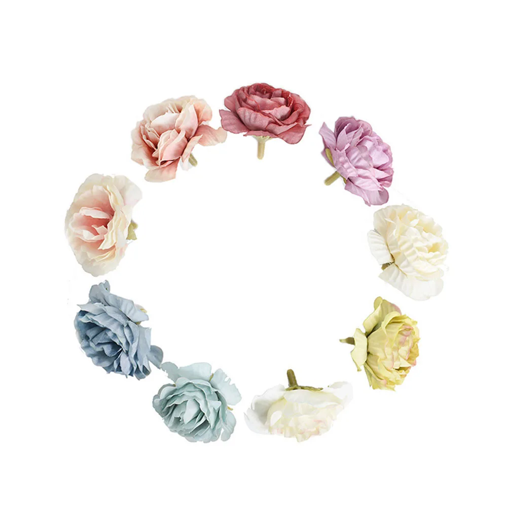 Искусственные цветы 10 шт./лот 5 см шелковые весенние розы вечерние украшения для