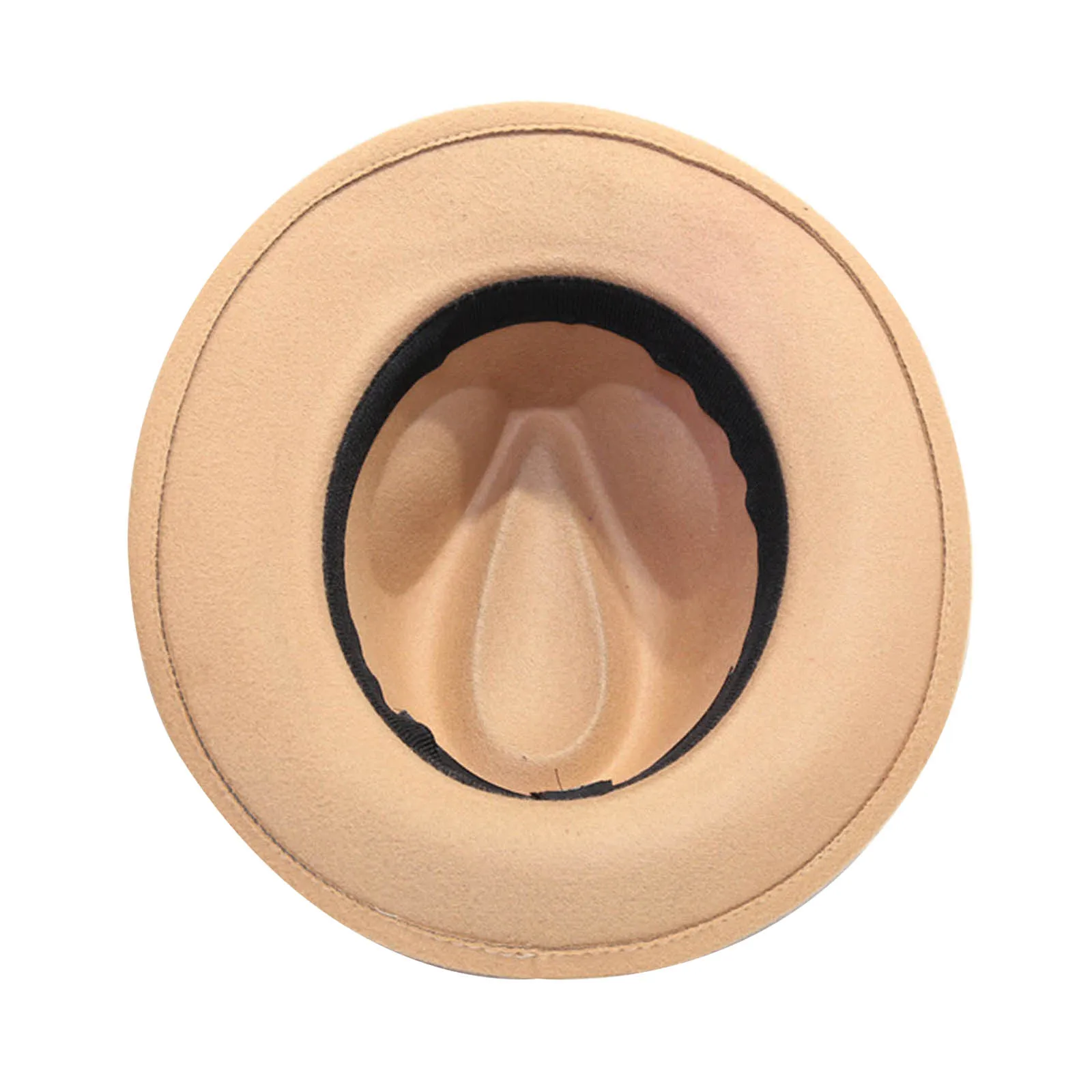 

Stylish Retro Top Hat Crushable Wool Felt Hats Wide Brim Belt Cap for Women K2