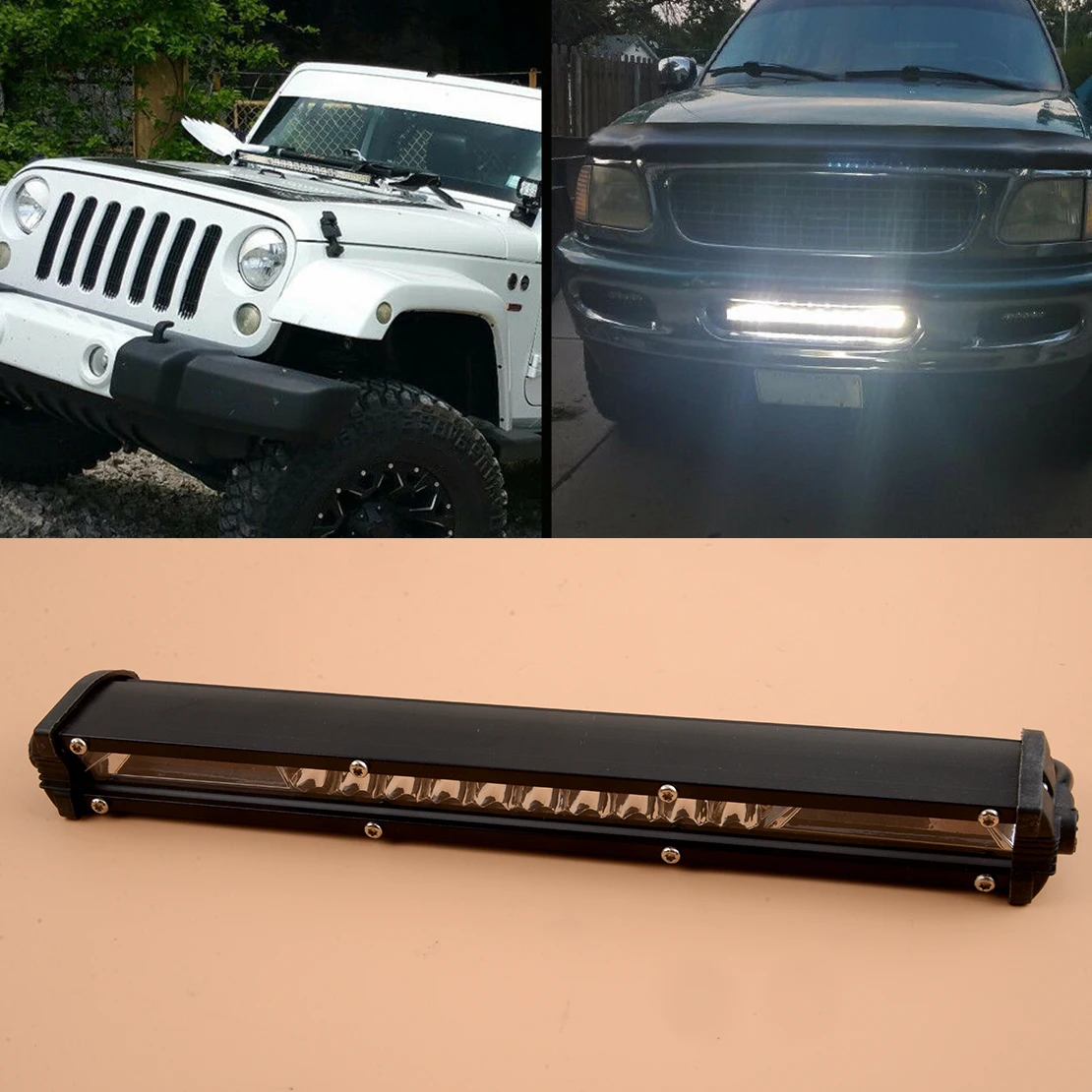 

Universal White 10-inch 78W 6000K Slim LED Bar Signal Row Spot Flood Combo Work Light Fit For SUV Boat Offroad Driving ATV 4WD