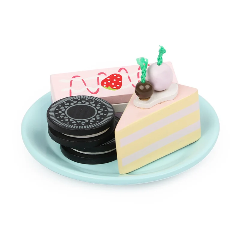 12Pcs Pretend Play House toy Fruit Cake Kitchen Food Toys Children's Puzzle Simulation Wooden Gift for Kids | Игрушки и хобби