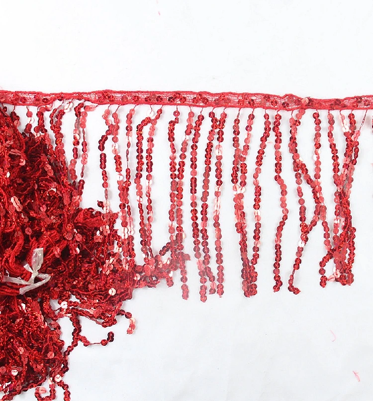 6 ярдов 30 см Лазерная расшитая блестками отделка бахромой DIY шитье латинское