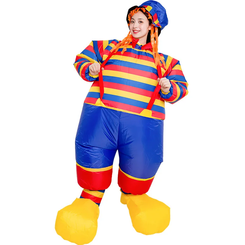 

Adult Circus Troup Fat Clown Inflatable Costumes Halloween Cosplay Jumpsuit Cartoon Mascot Doll Party Role Play Dress Up Outfit