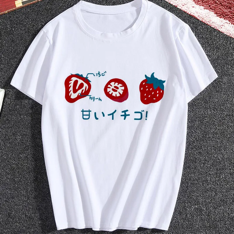 

Women t shirt Japan Style Women's Plus Size Strawberry Printed T-Shirt Short SleeveT Shirt Top womens tops Harajuku Graphics Tee