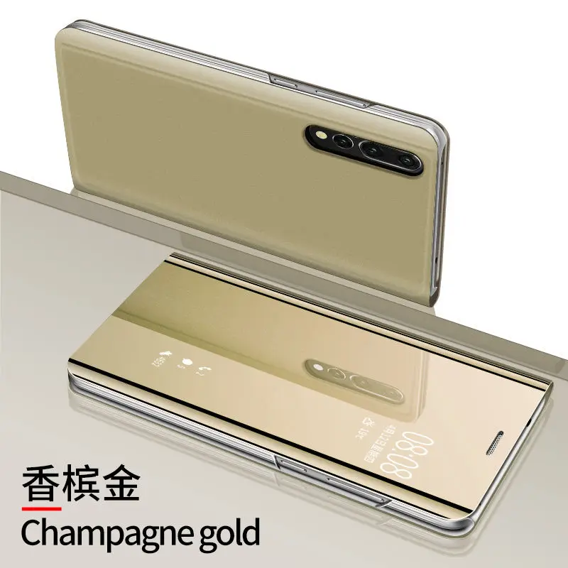 Champagne gold Huawei P30 Lite чехол роскошное умное Зеркало чехол для huawei nova 5T 5i pro 3e 2i 4 4e Honor 20 20 pro 10i 20i Примечание 10 P Smart - Цвет: Champagne gold