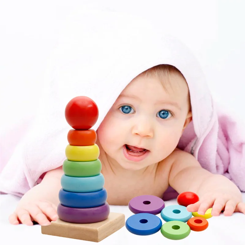 

Educational toys Rainbow Tower / Rainbow Toys / Tumbler Children's Puzzle Early Learning Toys M12