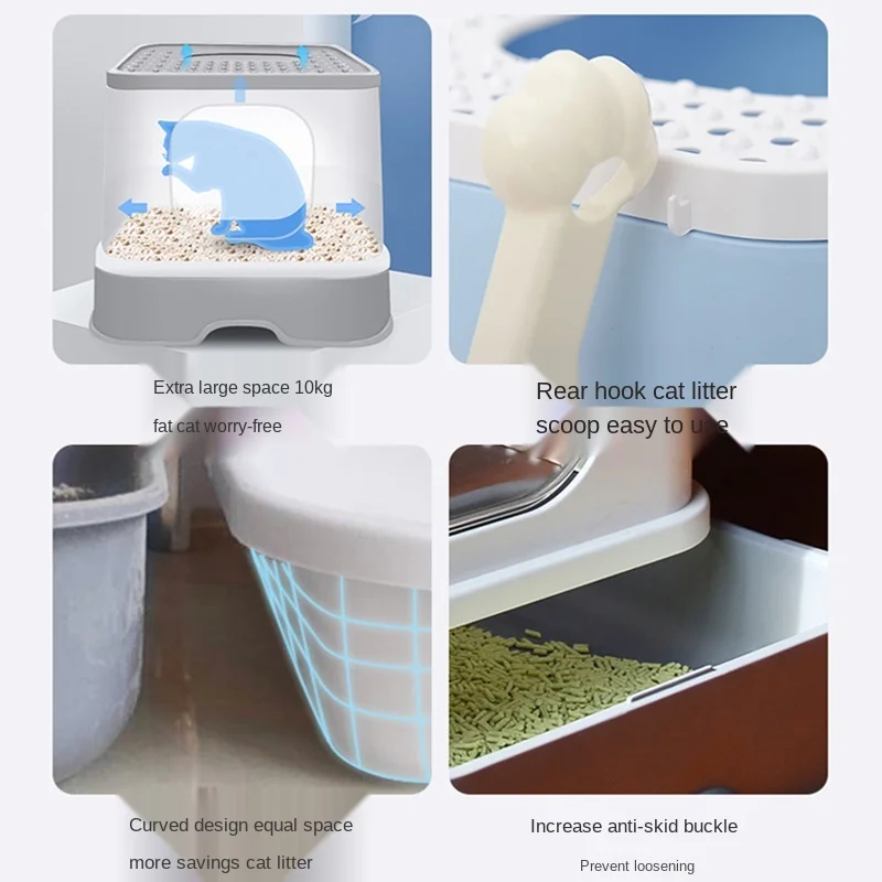 Современный большой контейнер для кошачьего туалета угловой кошачий Туалет с